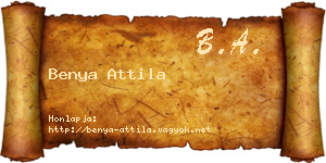 Benya Attila névjegykártya